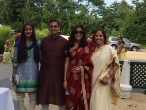The Mukerhi family at a wedding.
